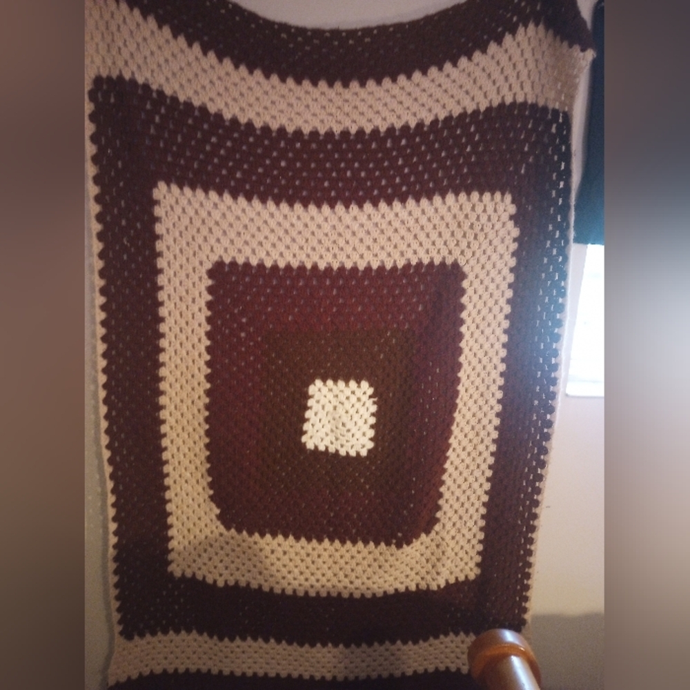 Vintage Handmade Crochet Throw